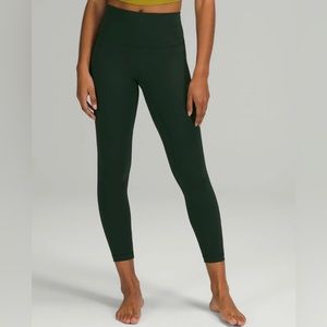 Lululemon wunder under high rise tight legging pant 25” rainforest green size 10